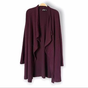 H by Bordeaux long open front cardigan, size xs